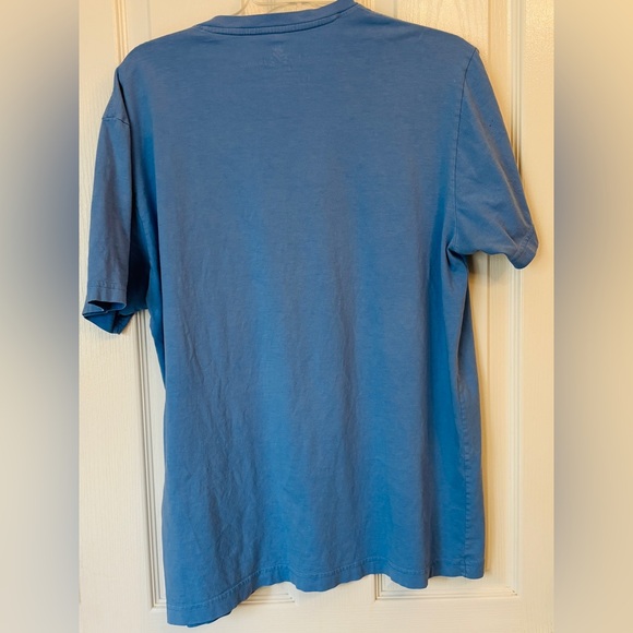 Psycho Bunny Pima Cotton Blue V-Neck Tee with Bunny Logo In Men’s 6/Men’s Large - Picture 2 of 5